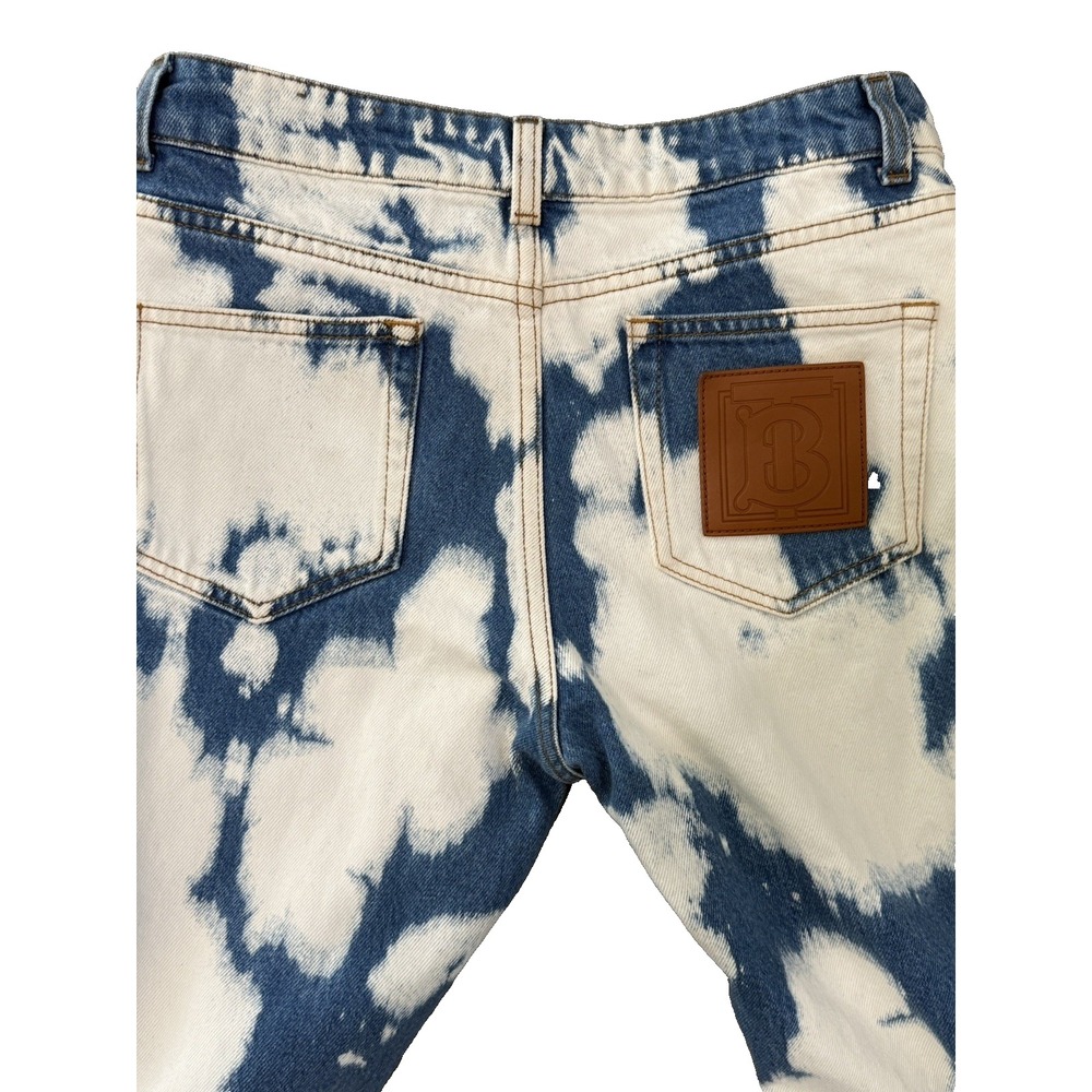 Burberry Denim Jeans Female Size 26 Seamill Monogram Motif Slim Fit Bleached - Picture 6 of 11